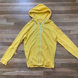 Pull & Bear Yellow Zip up Hoodie